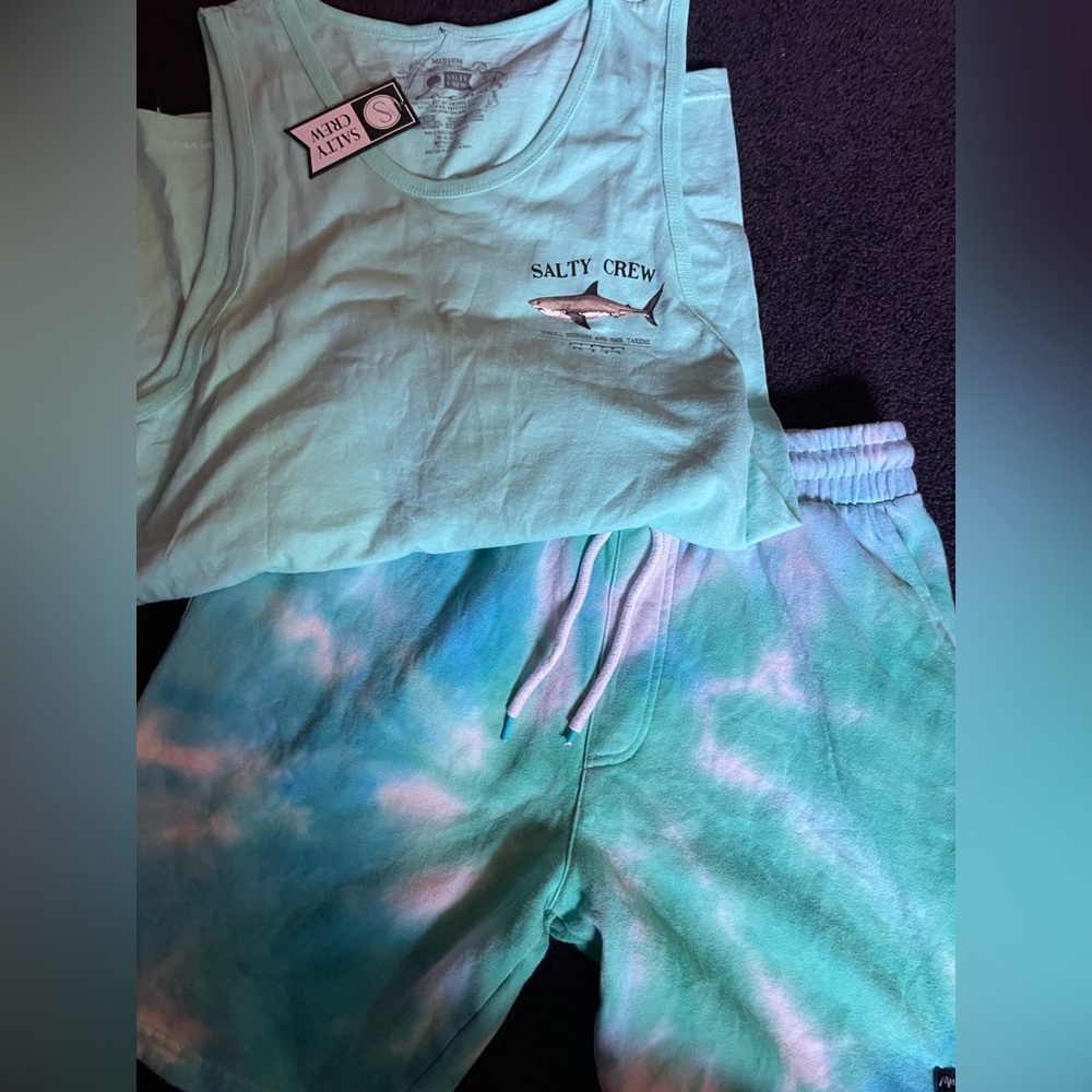 Salty Crew Tank Top and Tie-Dye Maui sons Shorts Set